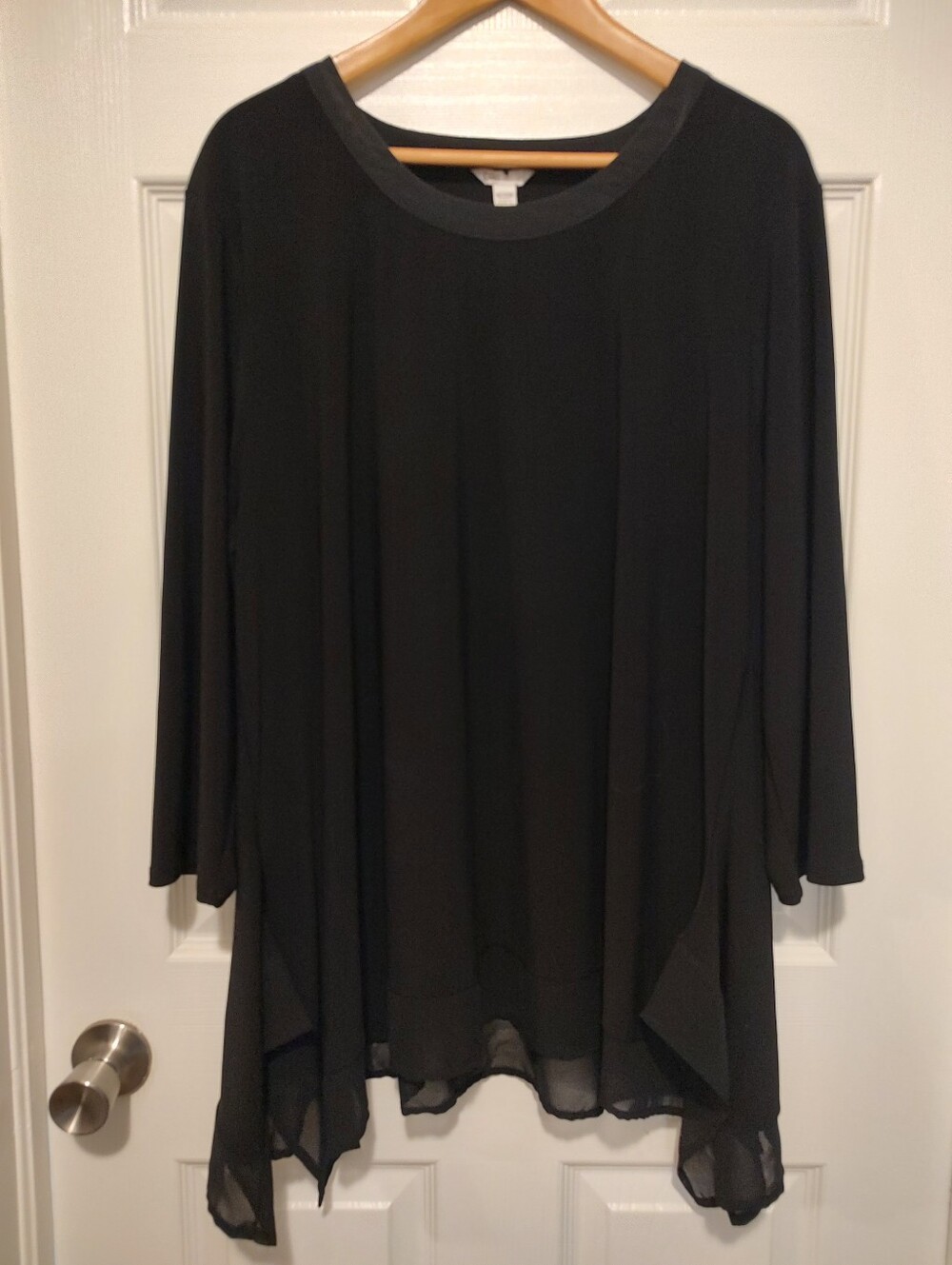 Cato Black Flowing Asymmetric Tunic Top